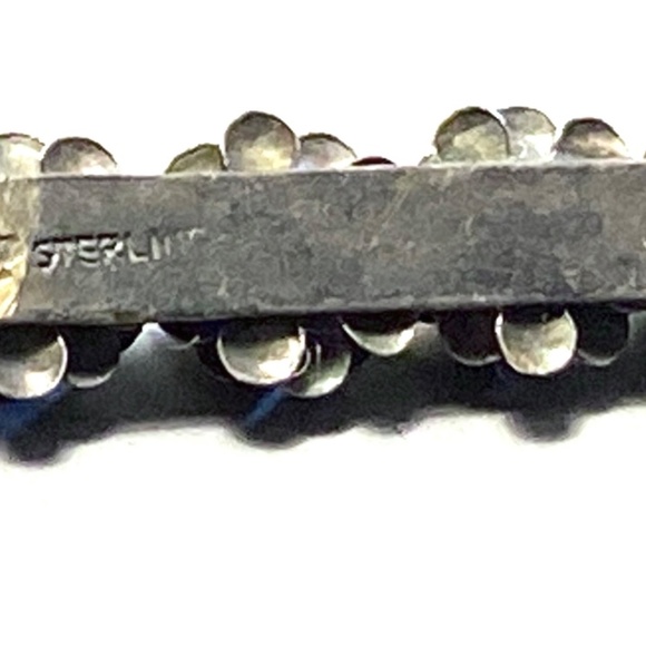 Sterling Silver Turquoise Floral Brooch - Picture 4 of 6